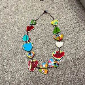 Painted hearts reversible necklace